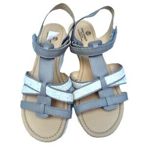 Marc Joseph New York Sandals Irving St White Glitter Ankle Strap Girls Sz 6